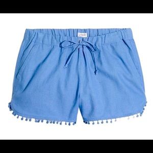 J. Crew Linen Pom Pom Shorts